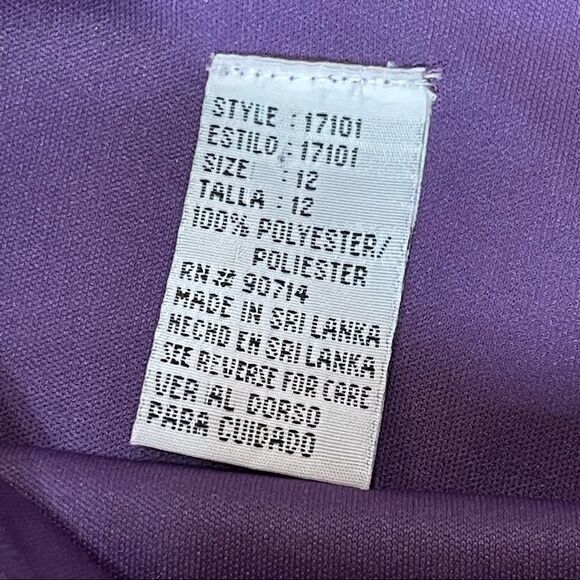 MSK Style 17101 Purple Floral Layered Dress Size 12 - Picture 14 of 14